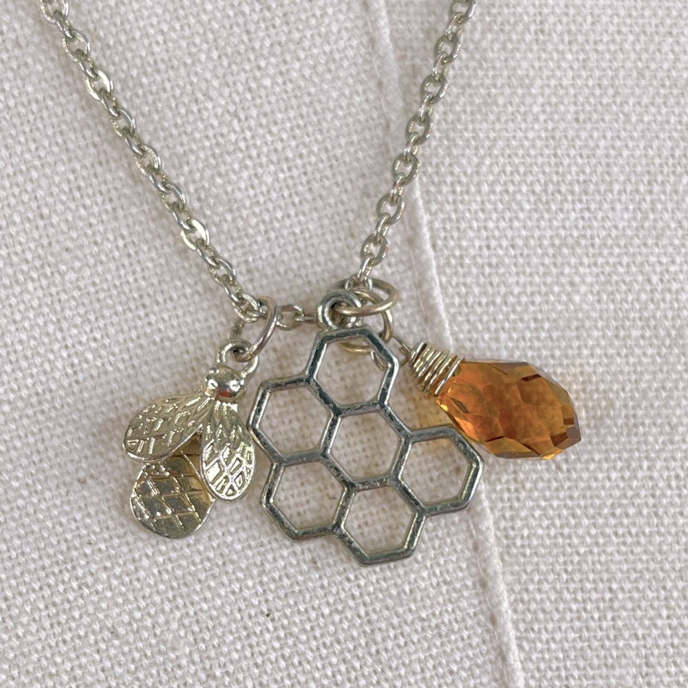 Honeybee Themed Goldtone Necklace Adjustable Length